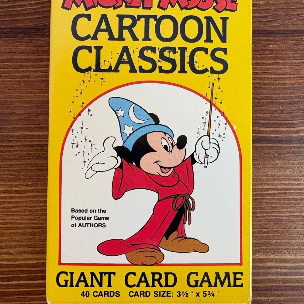 Vintage Mickey Mouse Cartoon Classics Giant Card Game New 40 Cards Disney